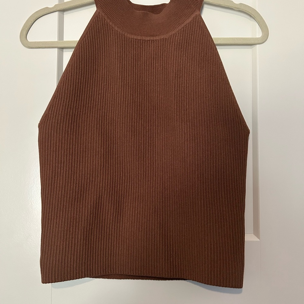 Allie Rose Brown Ribbed Tank Top
